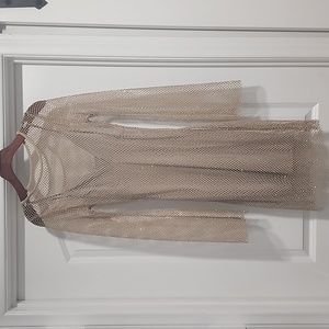 House of Harlow 1960 Long Sleeve Mesh Dress in Beige